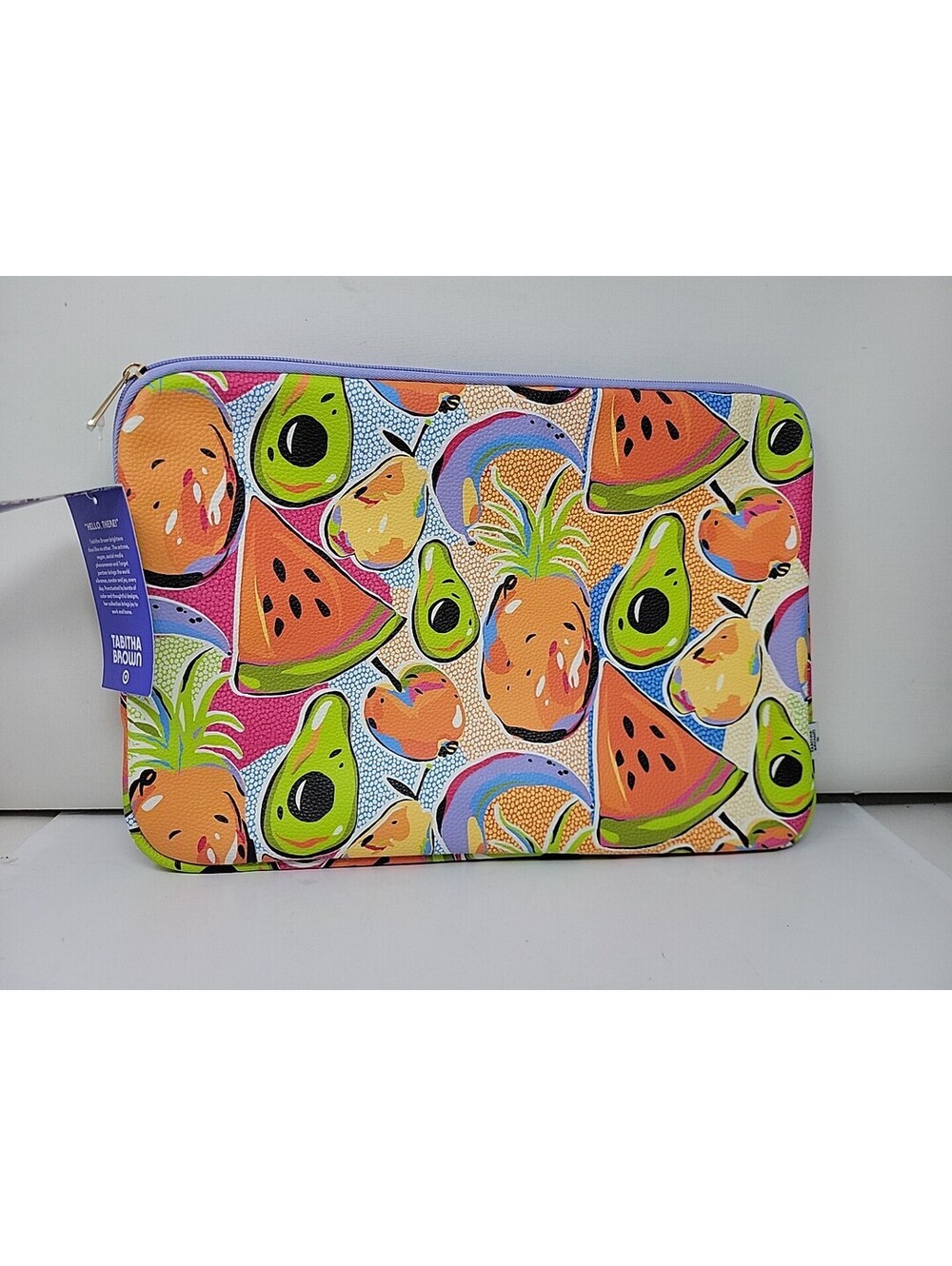 Tabitha Brown Target 15” Tech Sleeve - Laptop/Tablet/Colorful Fruit Print - NEW